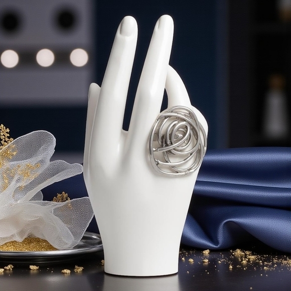 Turkish Zamak Boho Chic Handmade Adjustable Flower Ring🌹 Statement Jewelry - Picture 8 of 14